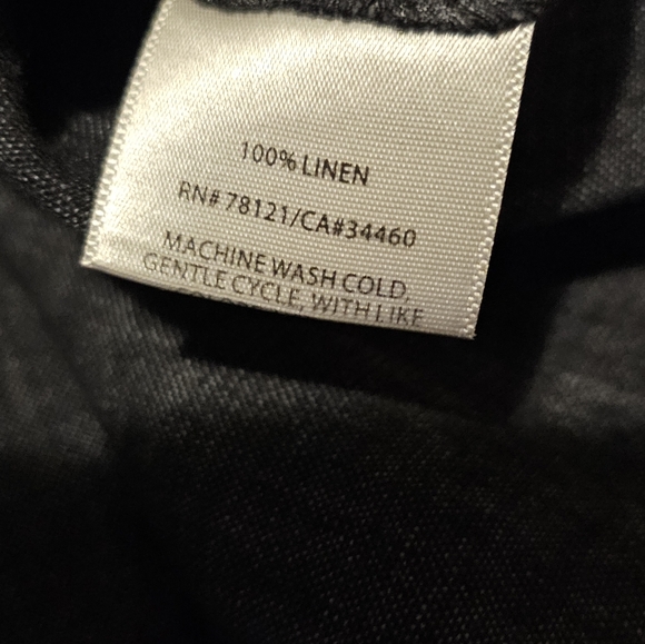 Eileen Fisher Charcoal Linen Button Down Top Sz S - Picture 5 of 5